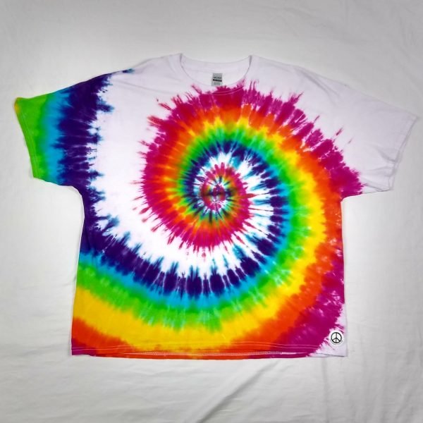 white rainbow spiral t-shirt