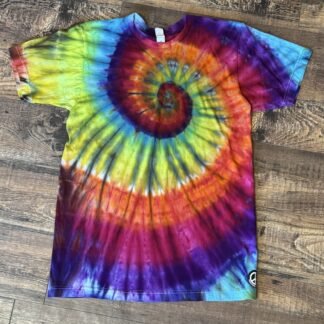 Snow Dyed Rainbow Spiral T-Shirt
