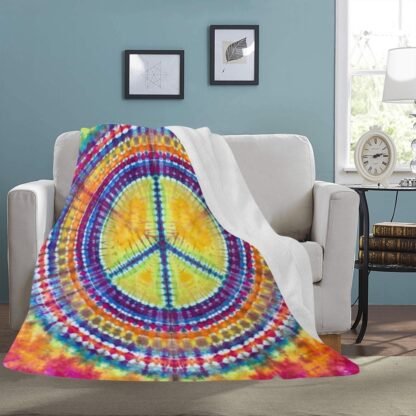 Peace Sign Fleece Blanket - Image 2