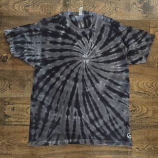 Tie Dye, Grey Spiral, T-Shirt, handmade , Local Made