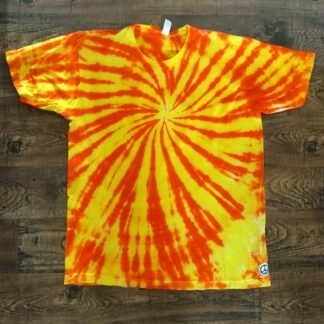 Tie Dye, Orange Sun Burst, T-Shirt, Handmade, Local Made