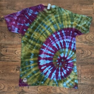 Tie Dye, Green Swirl, Purple Swirl, T-Shirt, Handmade, Local Made