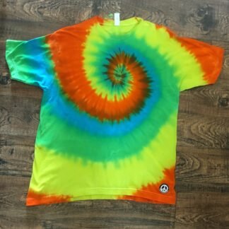 Tie Dye, Spiral, T-Shirt, Green, Handmade, Local Made