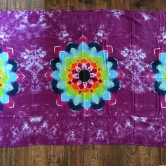 Tapestry, Tie Dye, Flower, Triple Flower, Purple, Handmade, Local Made