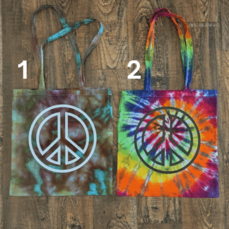 Peace Sign Tie Dye Tote Bags