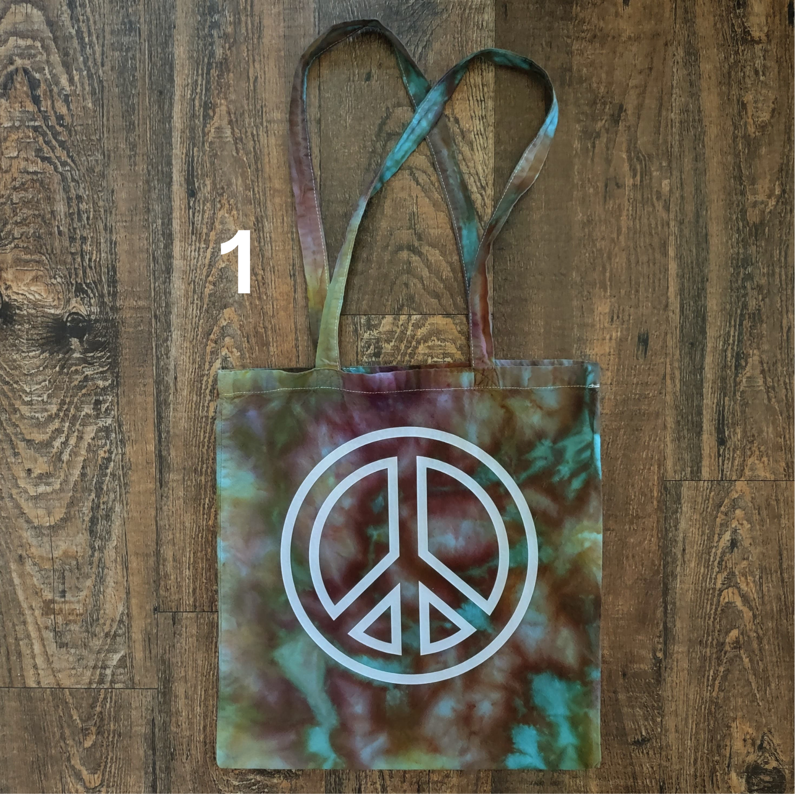 Peace Sign Tie Dye Tote Bags - Image 2