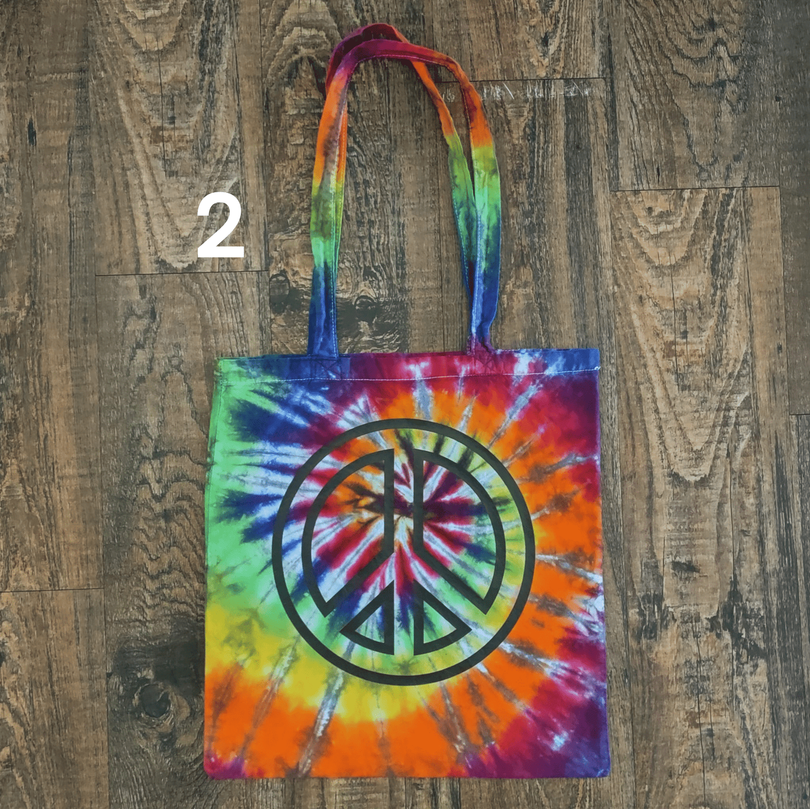 Peace Sign Tie Dye Tote Bags - Image 3